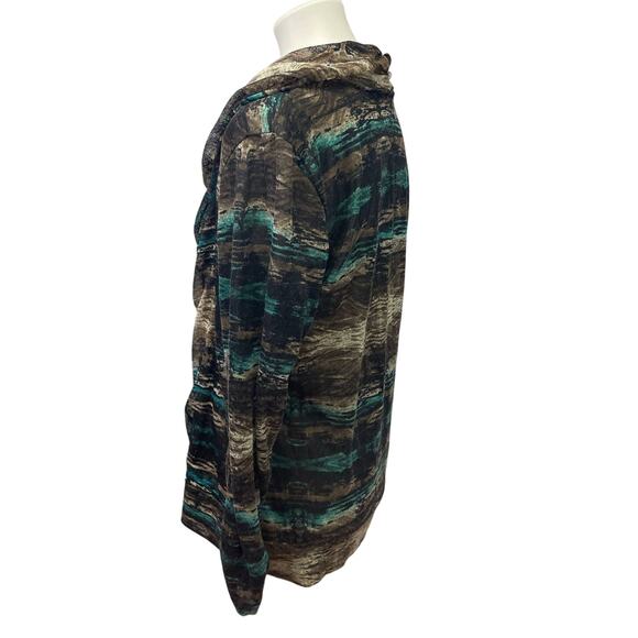 Christopher & Banks Large Long Sleeve Swoop Front Lightweight Gauzy Blouse - Picture 3 of 6